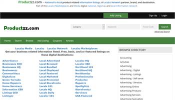 Productzz.com - National to local product related information listings.